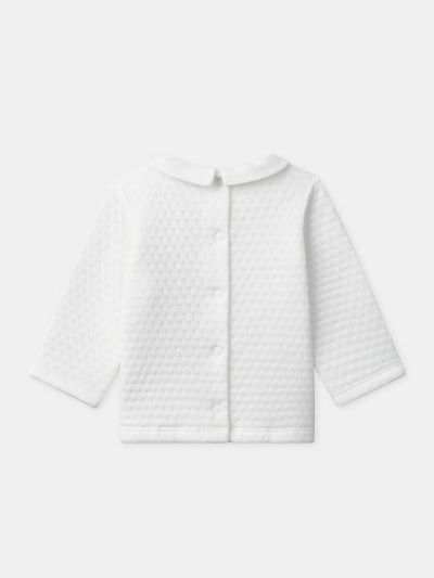 КОМПЛЕКТ БЛУЗА + ЕКРЮ ПАНТАЛОН + ОДЕЯЛЦЕ С ПРИНТ ОХЛЮВ – НОВОРОДЕНО