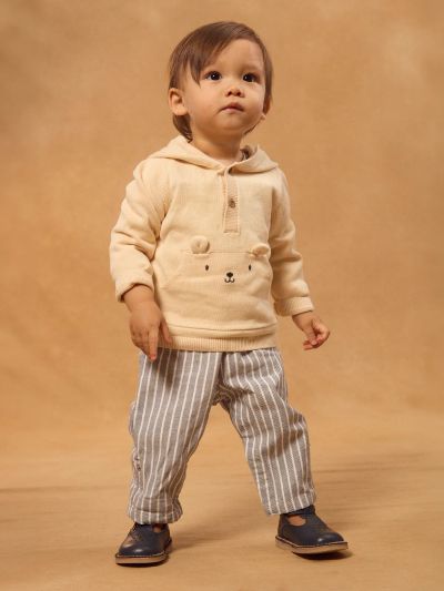 БЕЖОВ СУИЧЪР С КАЧУЛКА ЗА БЕБЕ МОМЧЕ